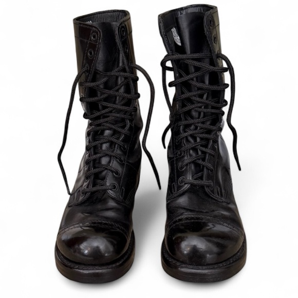 Corcoran Black Genuine Leather 10” Jump Boot Combat Motorcycle Grunge Size 8E - Picture 2 of 13